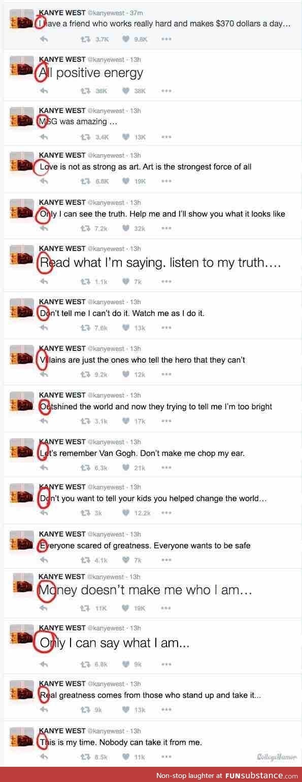 Kayne is telling us something with his recent tweets