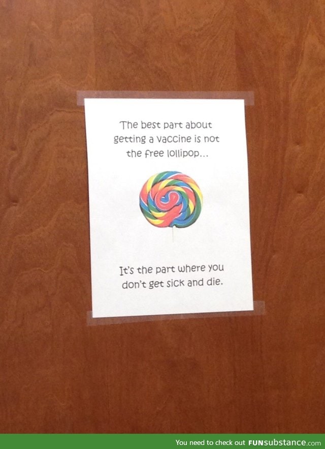 A sign in the doctor's office