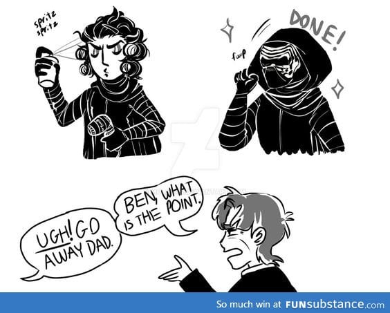 The reason Kylo's hair isn't messed up