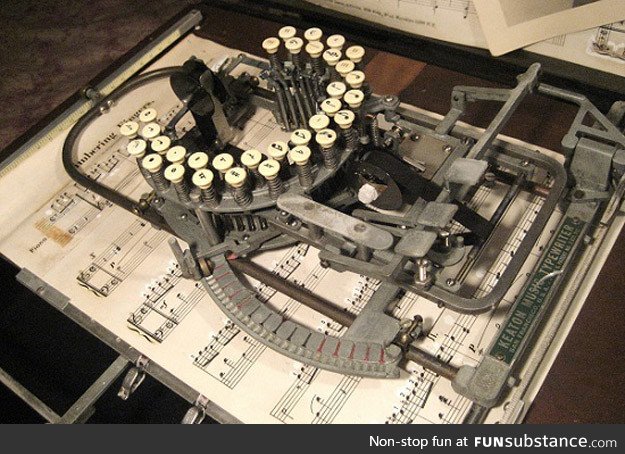 Ever wonder how they used to print music? This is the "MusicWriter"