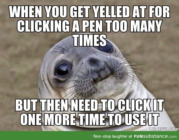 Trying to silently click pen