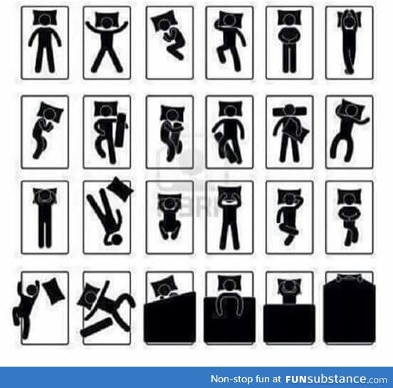 The many positions of not sleeping