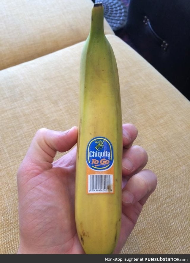 Unlike other bananas, this one is specially packaged in a To Go container