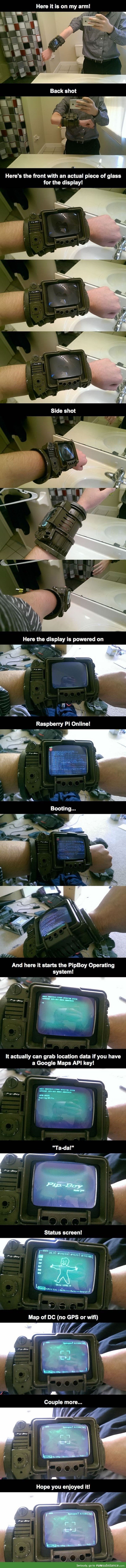 This guy made a PipBoy 3000A using a Rasberry Pi