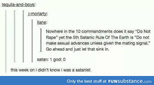 And Satan is the bad guy