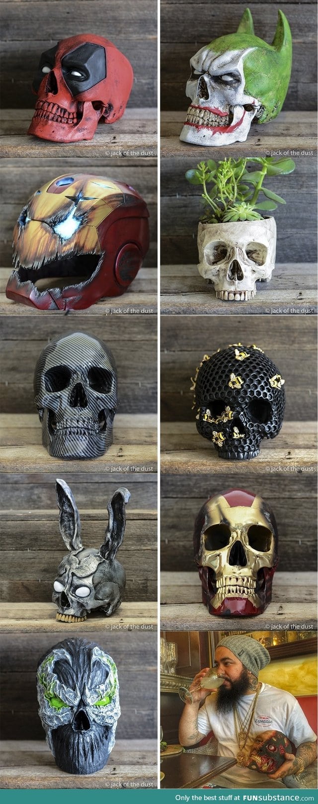 These wooden skull carvings are amazing!