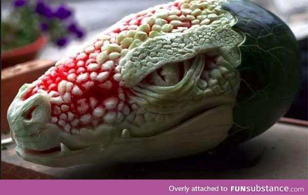 Watermelon croc head