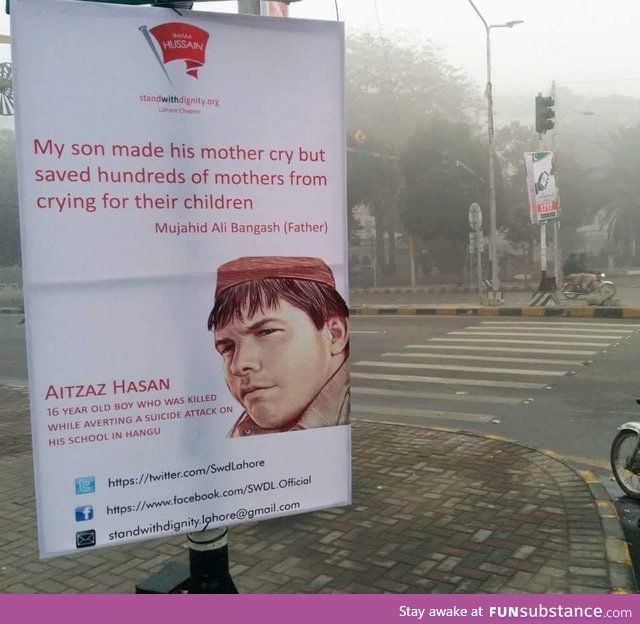 Poster of Aitzaz Hasan spotted in Lahore, Pakistan