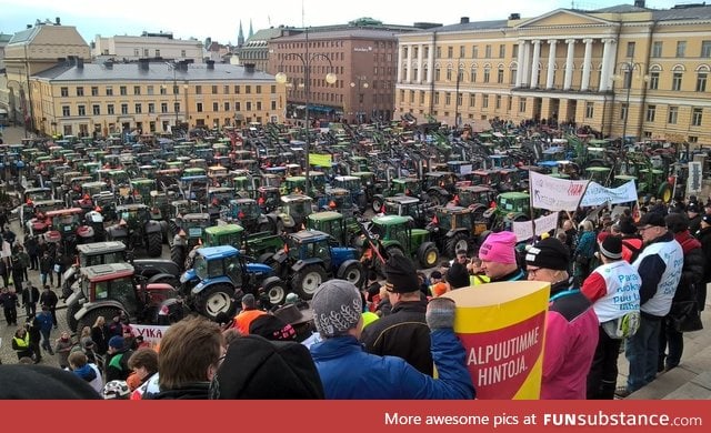 Farmers protest in Finland