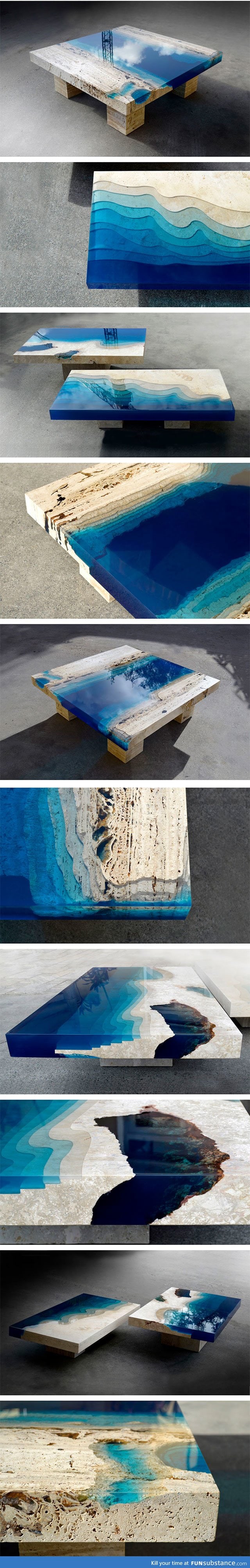 This Amazing Table Is Specially Created To Look Like The Ocean