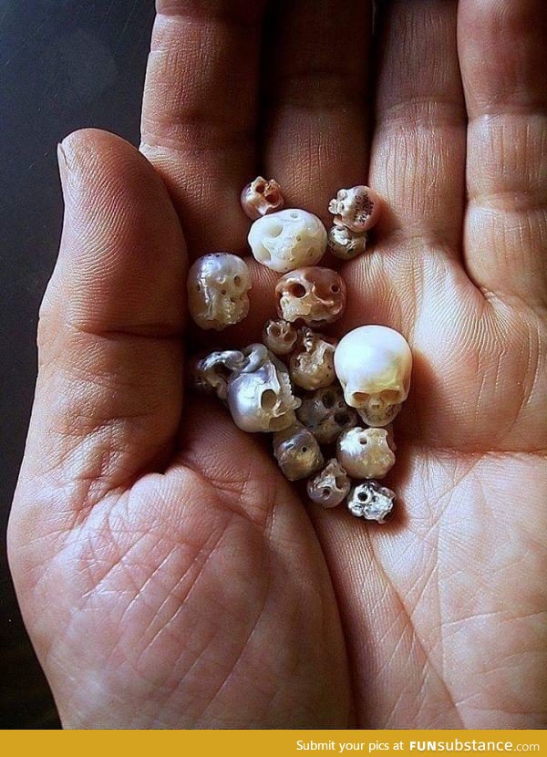 Skulls made from pearls