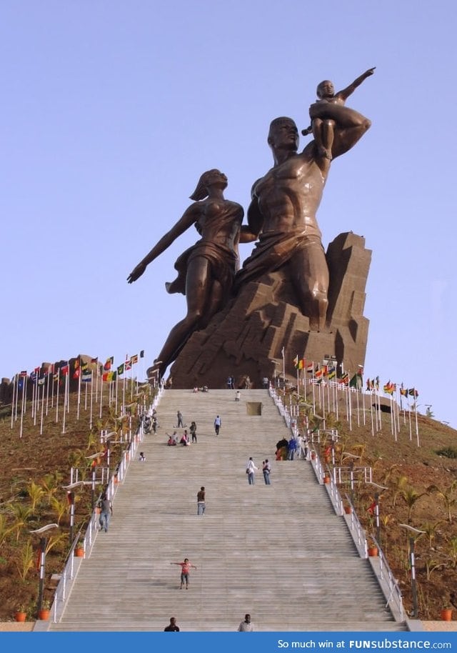 That is a huge statue in Senegal: The African Renaissance Monument