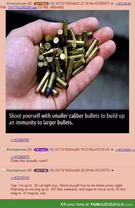 Build your immunity to bullets