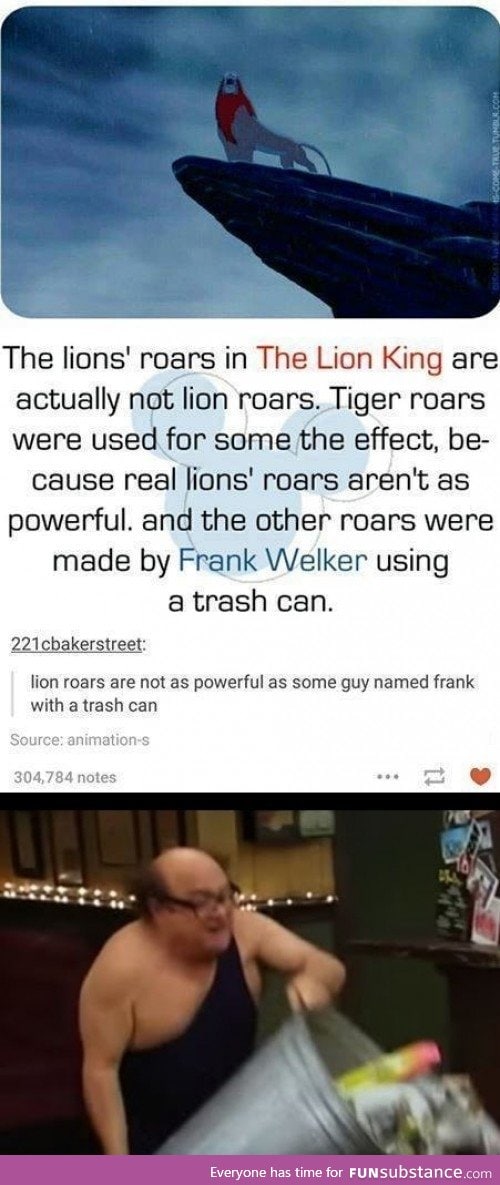 They didn't use real lion roars in Lion King