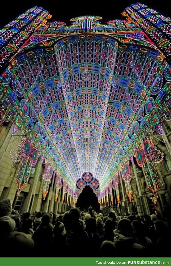A cathedral with 50,000 LED lights