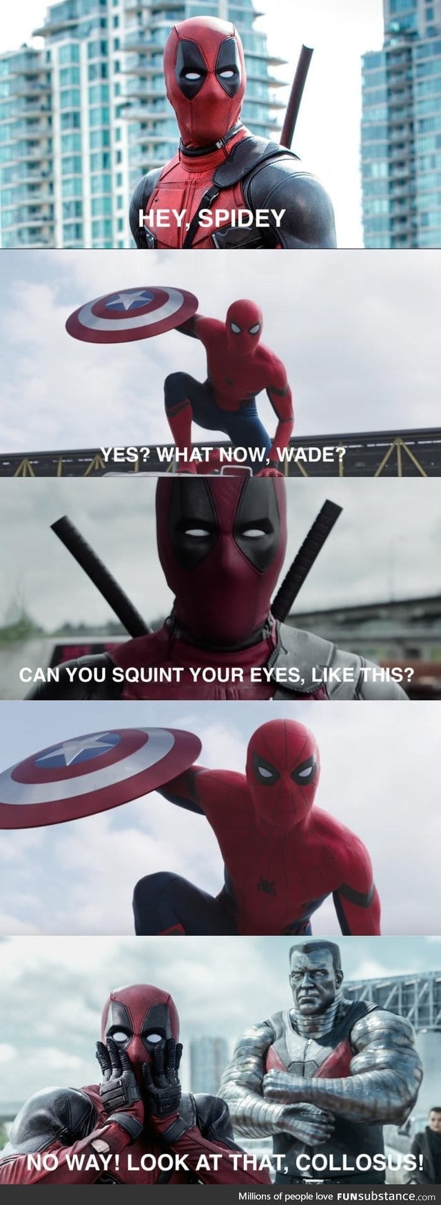 We need a cross-over between Deadpool and Spiderman