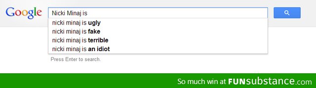 Google does not like Nicki Minaj
