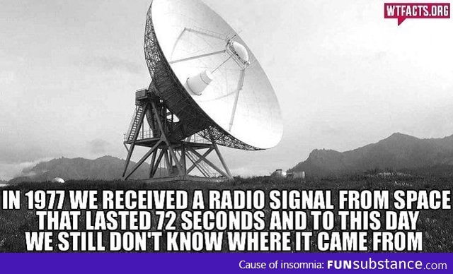 1977 72 second radio signal from space