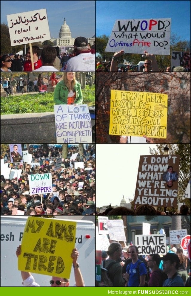 Funny protest signs