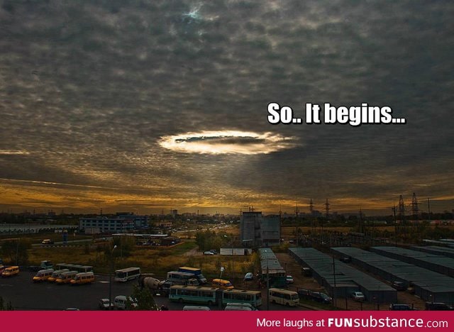 Hole Punch Cloud Phenomenon Over Moscow