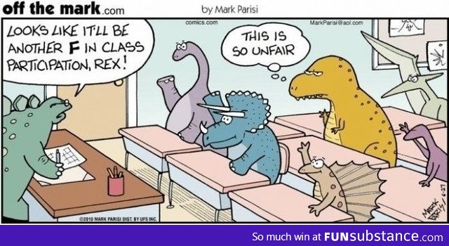 Poor T-Rex on class participation