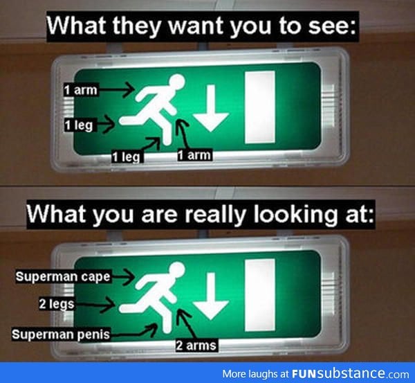 What you're really looking at on an escape sign