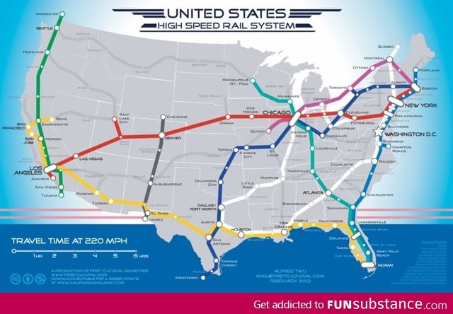 Proposed high speed us railway
