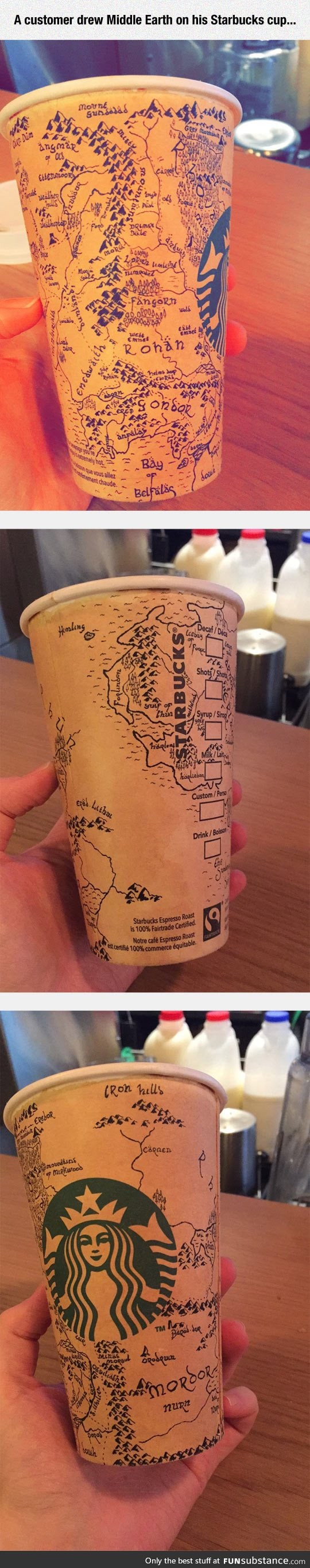 Drawing Middle Earth On A Starbuck's Cups