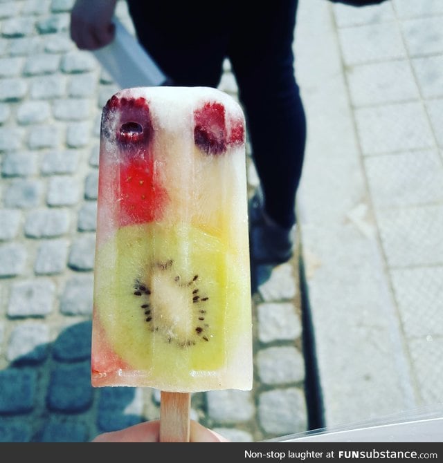 Fruit in frozen apple juice