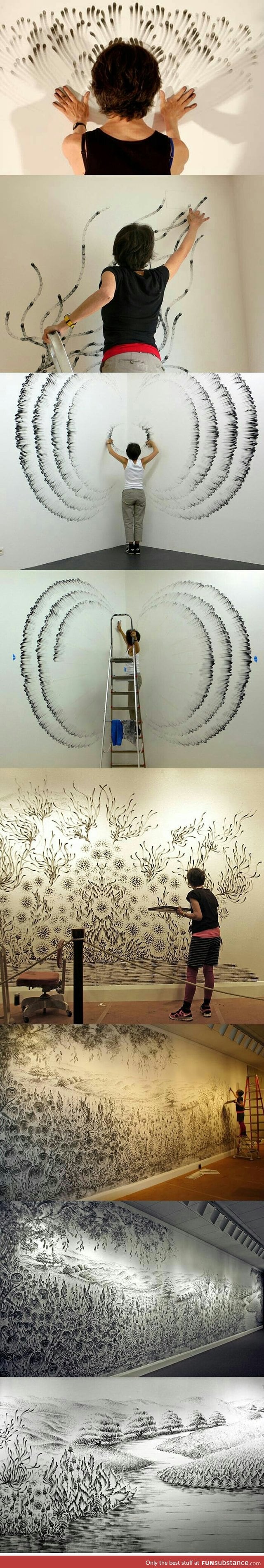 Taking finger painting to a whole new level.