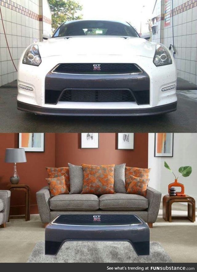 What's seen can't be unseen. Nissan GTR coffee table