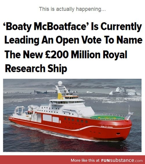 This is what happens when you let the British public name a boat