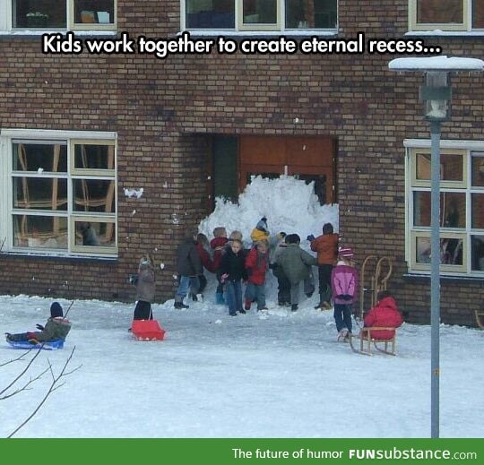 Kids work together to create eternal recess
