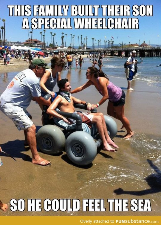 Disabled Kid Gets To Experience The Sea For The First Time