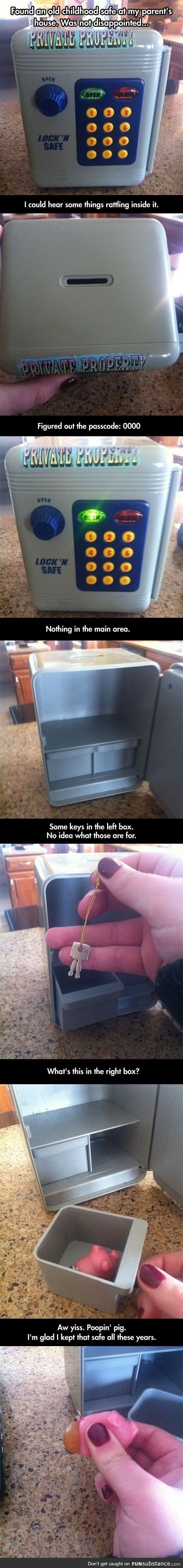 Check this old but amusing childhood safe out