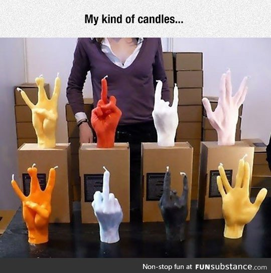 Human hand candles