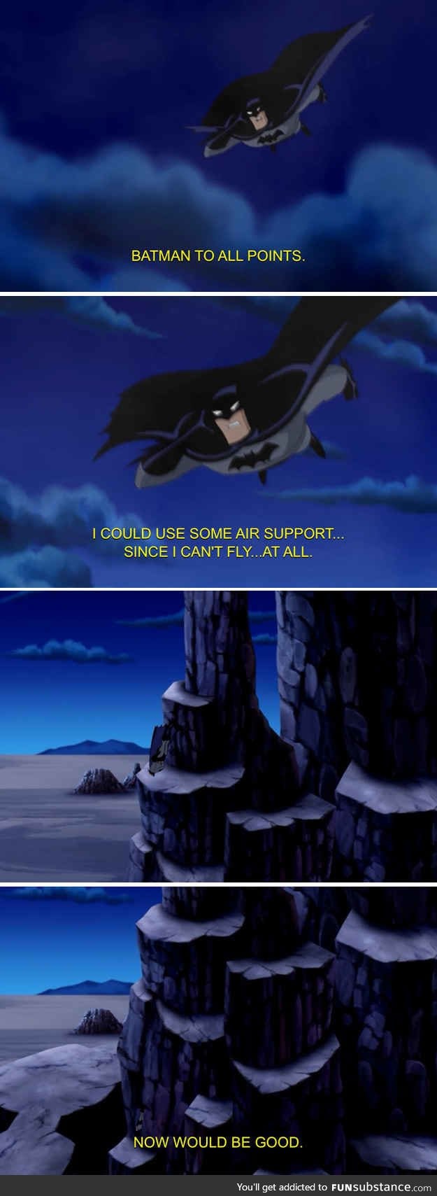 Batman can't fly