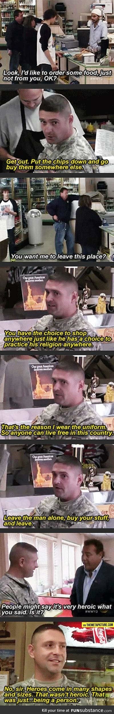 Good guy soldier.