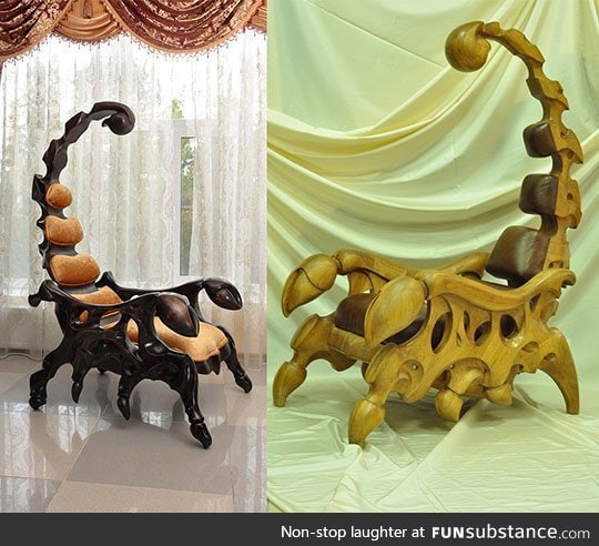 Wonderful wooden scorpion chairs