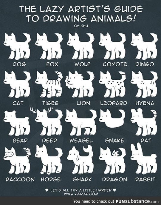 Lazy guide to drawing animals