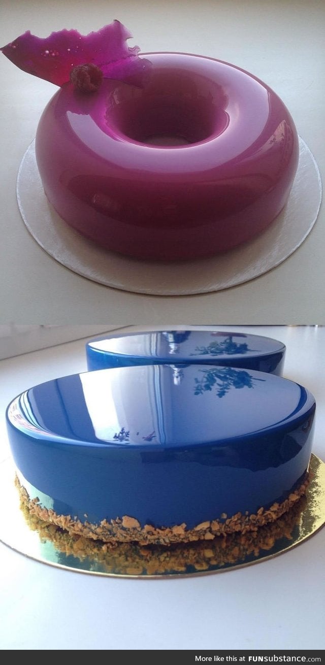 Cakes with mirror finish