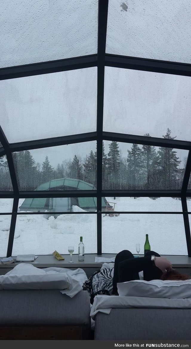 View from a "hotel room" in Finland