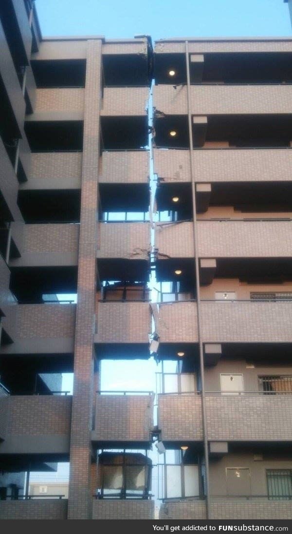 An apartment in Kumamoto, Japan after the earthquake