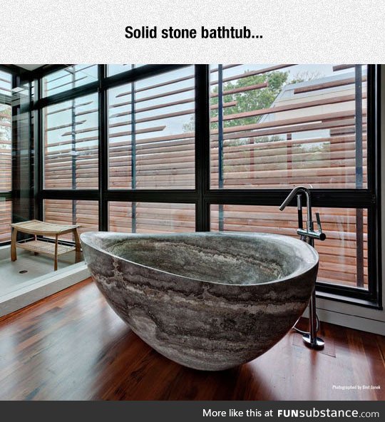 Gorgeous stone bathtub
