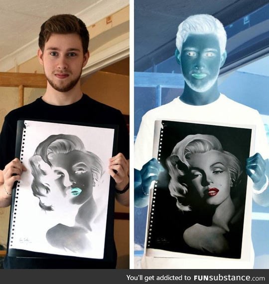 Negative drawing of Marilyn Monroe