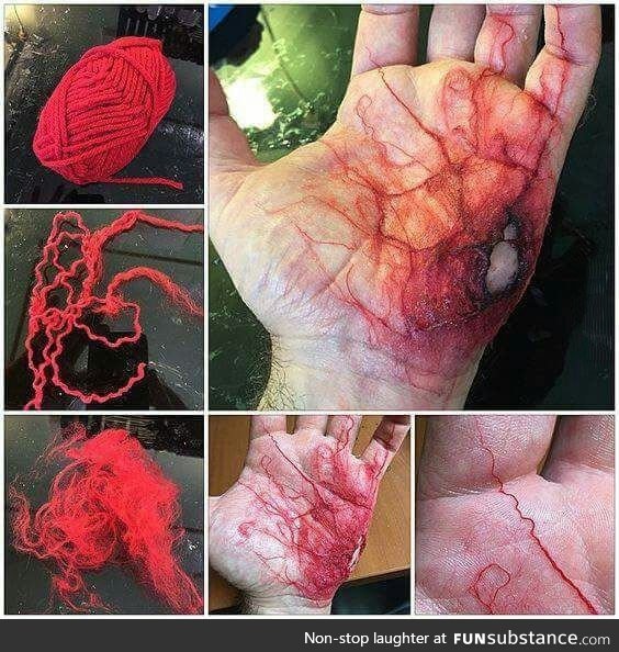 Blood vessel makeup technique