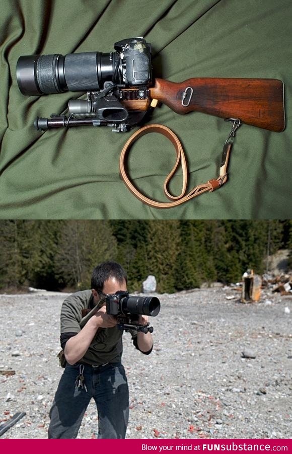 Shooting with a gun style camera