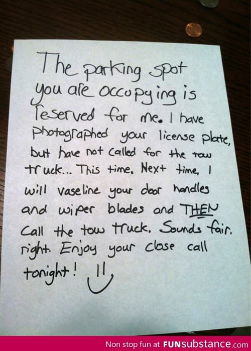 Angry Windshield Note