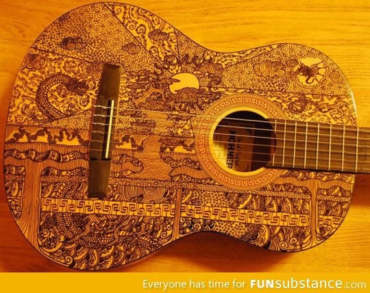 Sharpie art on a guitar