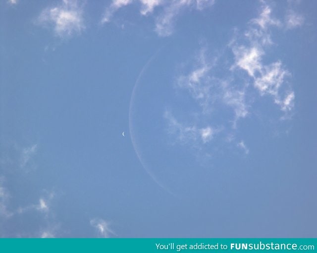 One of these crescents is the Moon The other is Venus